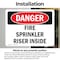 Signmission Fire Sprinkler Riser Inside Danger Sign, Vinyl Decal, 10in W x 7in L, 2PK OS-2PACK-DS-D-710-L-2374 - alternate 2